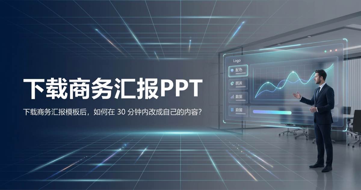 下载商务汇报模板后，如何在 30 分钟内改成自己的内容？