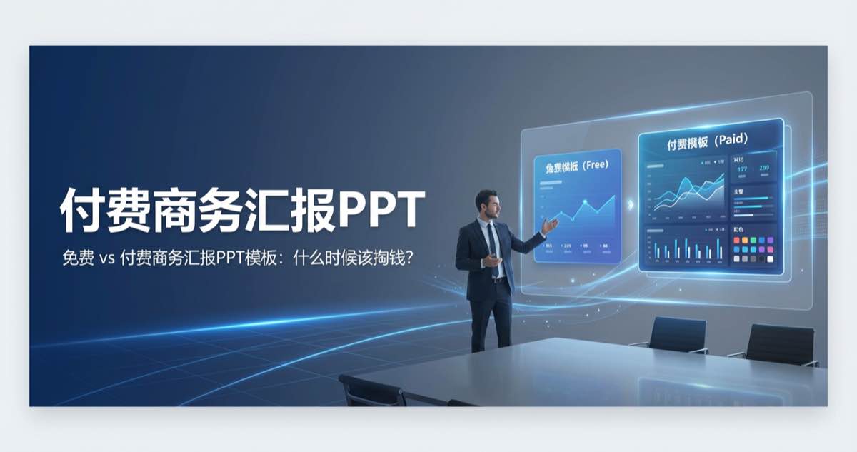 免费 vs 付费商务汇报PPT模板:什么时候该掏钱? 免费 vs 付费商务汇报PPT模板:什么时候该掏钱?