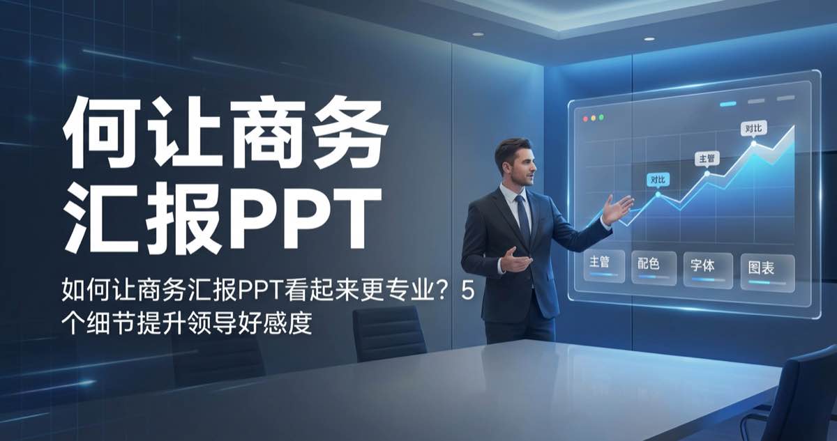 如何让商务汇报PPT看起来更专业？5 个细节提升领导好感度