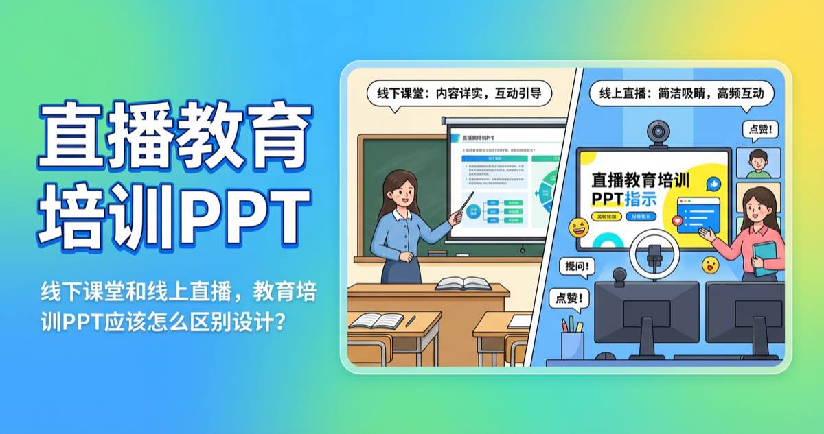线下课堂和线上直播，教育培训PPT应该怎么区别设计？