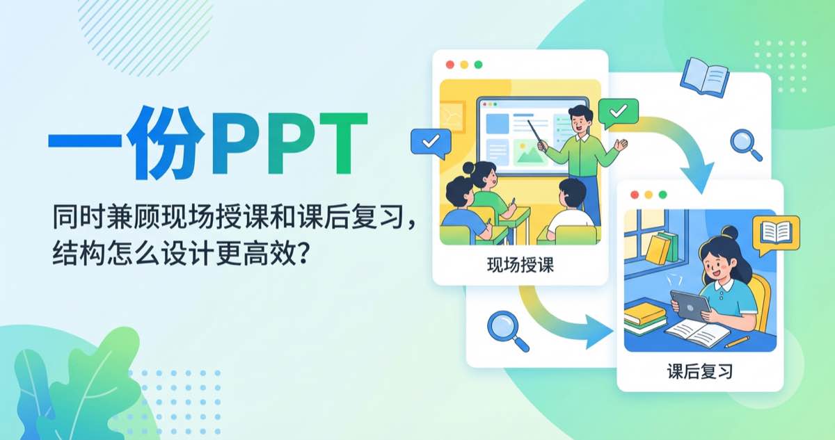 一份PPT同时兼顾现场授课和课后复习，结构怎么设计更高效？