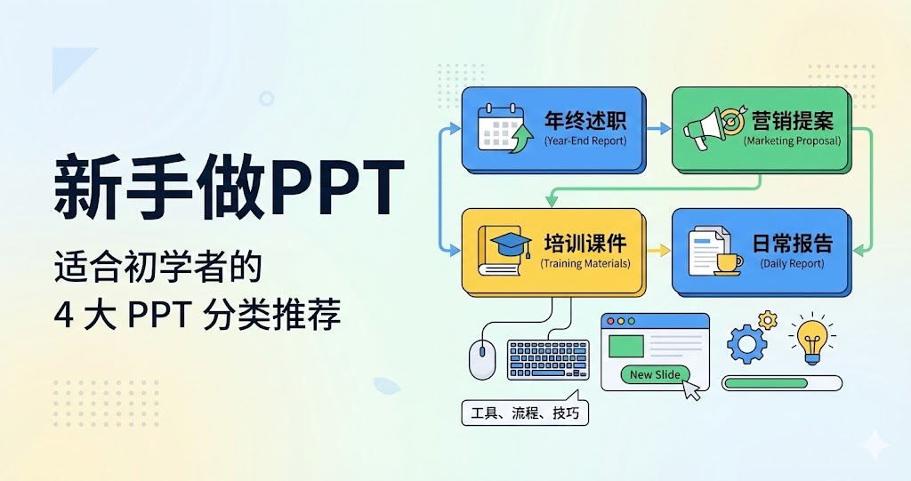 新手做PPT先从哪一类开始？适合初学者的 4 大 PPT 分类推荐