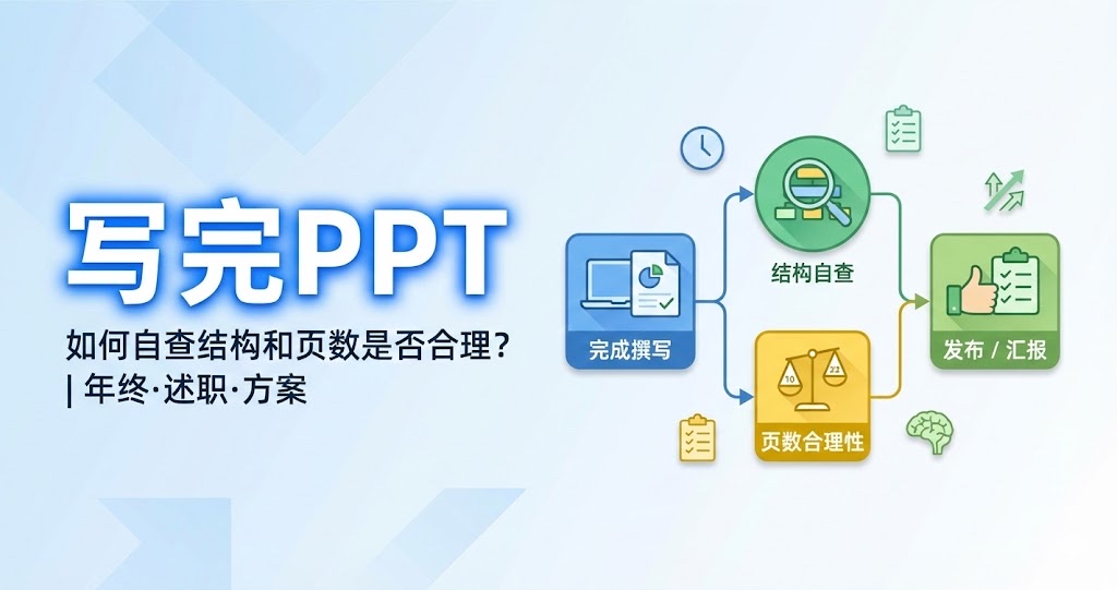 写完PPT后，如何自查结构和页数是否合理？