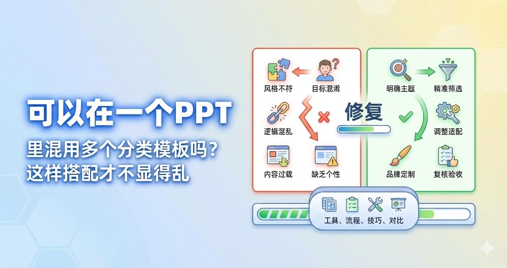可以在一个PPT里混用多个分类模板吗？这样搭配才不显得乱