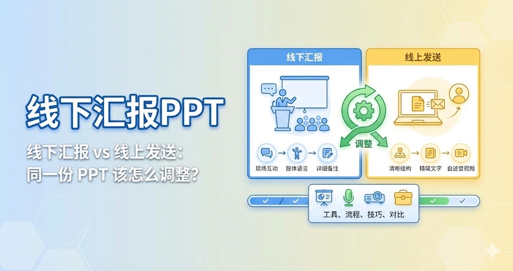 线下汇报 vs 线上发送：同一份 PPT 该怎么调整？