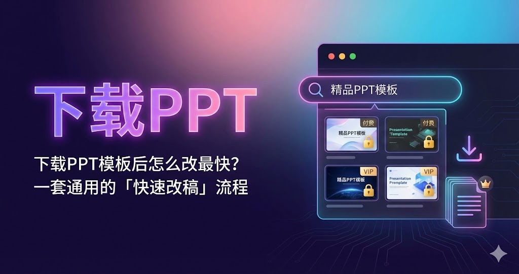 下载PPT模板后怎么改最快？一套通用的「快速改稿」流程