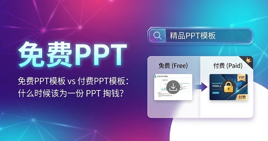 免费PPT模板 vs 付费PPT模板：什么时候该为一份 PPT 掏钱？