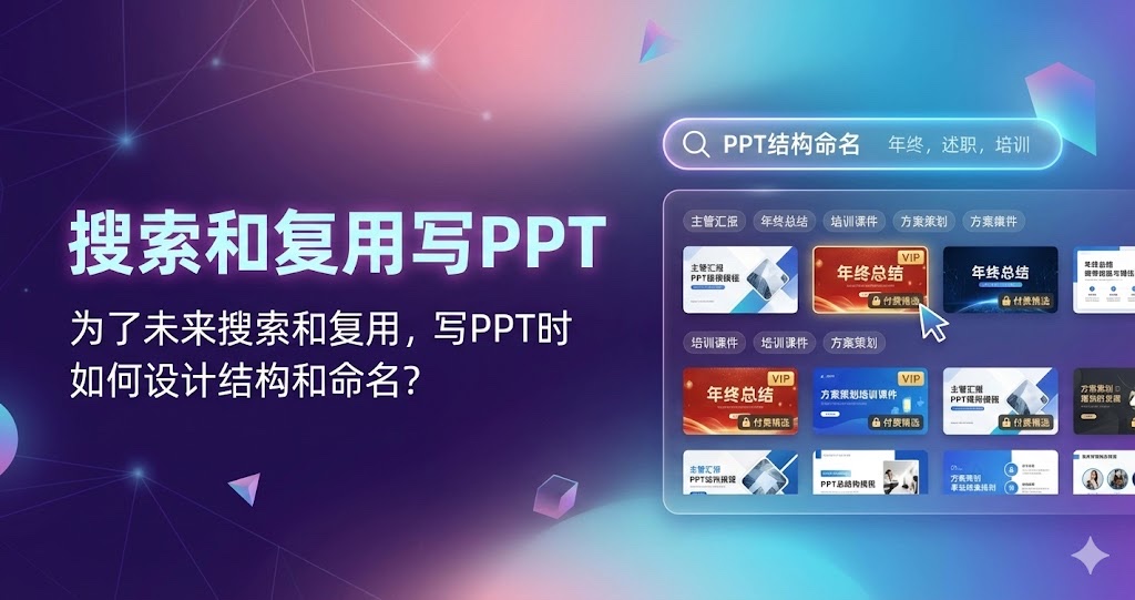 为了未来搜索和复用,写PPT时如何设计结构和命名? 为了未来搜索和复用,写PPT时如何设计结构和命名?