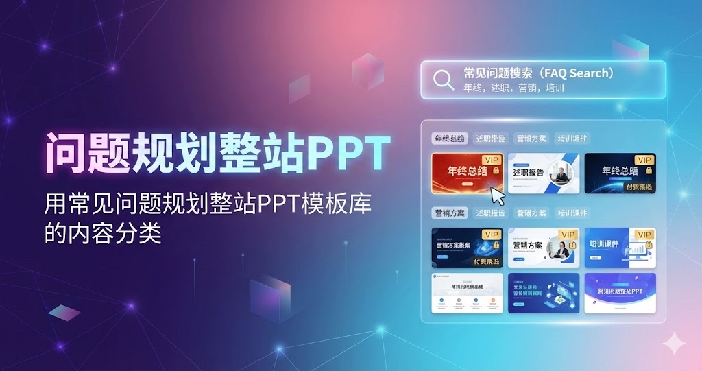 用常见问题规划整站PPT模板库的内容分类