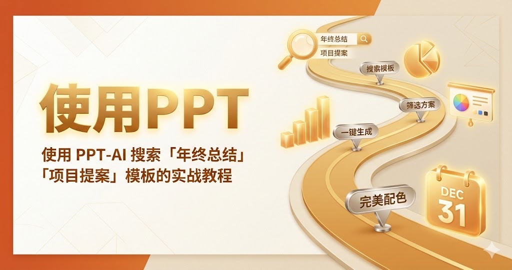 使用 PPT-AI 搜索「年终总结」「项目提案」模板的实战教程