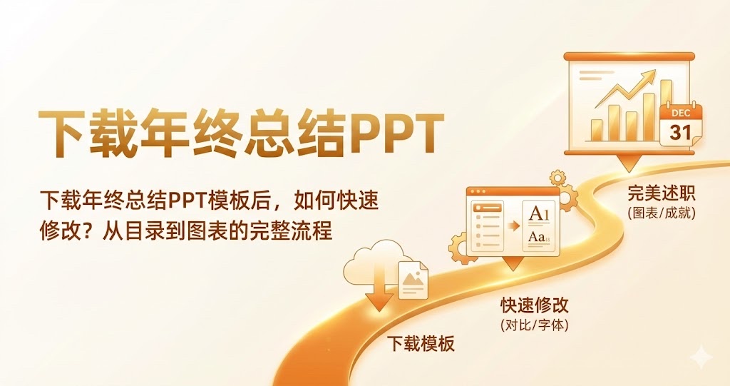 下载年终总结PPT模板后，如何快速修改？从目录到图表的完整流程