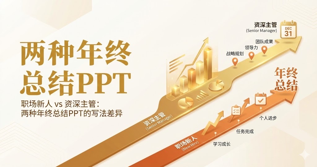 职场新人 vs 资深主管：两种年终总结PPT的写法差异