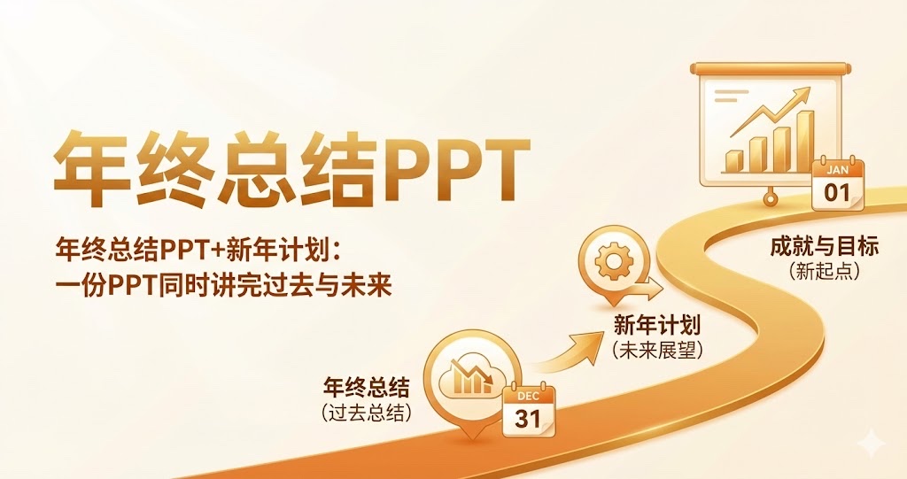 年终总结PPT+新年计划：一份PPT同时讲完过去与未来