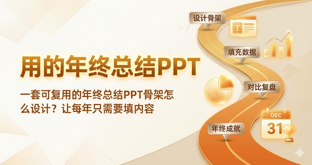 一套可复用的年终总结PPT骨架怎么设计？让每年只需要填内容